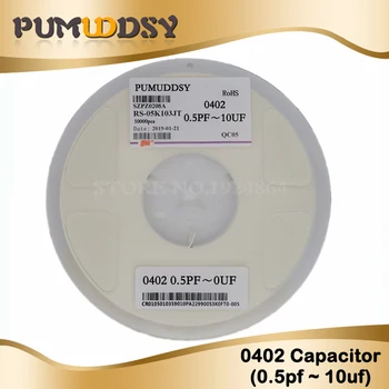 100PCS 0402 smd capacitor de cerâmica de 10nf 100nf 1uf 2.2 uf uf 4.7 capacitores de 10uf diy kit conjunto de 0,5 pF-10uF