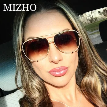 MIZHO 2022 Nova Armação de Metal Wolf Garra Rebite Óculos de sol das Mulheres da Moda Marrom Óculos de Sol dos Homens Vintage UV400 Oculos de sol Feminino