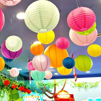 Café Chinês Rodada Lanterna De Papel De Balão Lâmpada Bola De Luz Suprimentos De Halloween Festa De Casamento Em Casa A Decoração Do Festival De Lanternas