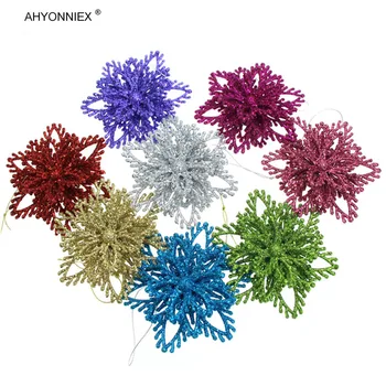 AHYONNIEX 1PC Decorações para Árvores de Natal 10CM Tridimensional Pingente de Flor de Peso 17G Ornamento de Suspensão de Produtos Para Festa