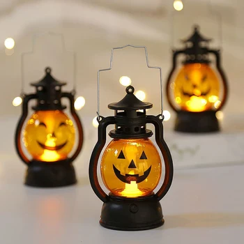 Halloween Portátil Lanterna De Abóbora De Halloween Halloween Decorações Para A Casa De Abóbora Com Vela Decoração De Halloween Bruxa Decoração