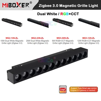 Miboxer Zigbee 3.0 6W 12W RGBCCT Magnético Grade de Luz 10W 20W Dual Branco CCT LED Luzes do Teto 48V Tuya APLICAÇÃO de RF Controle Remoto