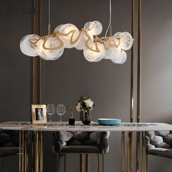 Luz moderna de luxo, sala de jantar, um lustre designer simples de vidro sala de jantar lâmpada do quarto moderno estudo lustre