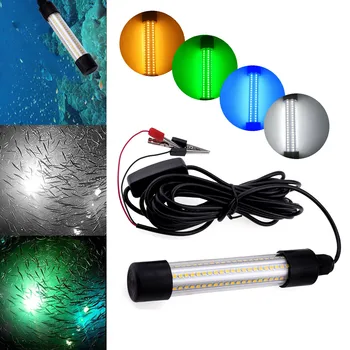 LED Underwater Lâmpada de Luz de 12V 1200LM à prova d'água Para Submersível Noite Barco de Pesca de Iluminação Exterior Branco Quente Verde Azul Luzes