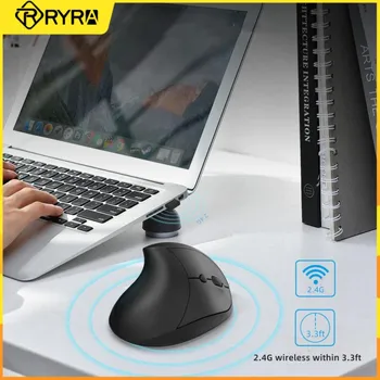 RYRA sem Fios de 2,4 GHz Vertical do Mouse mouse Óptico com USB Receber Ergonômico Gamer 2400DPI 6 Botões Computador Portátil Jogo do Rato