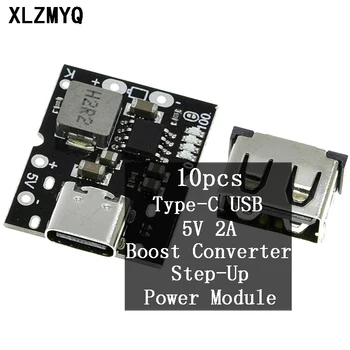 10pcs Tipo-C USB 5V 2A Impulso Conversor Step-Up do Módulo de Alimentação Bateria de Lítio de Carregamento Placa de Protecção Visor de LED do Carregador do USB