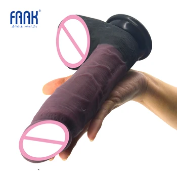 FAAK enorme vibrador realista pênis de silicone brinquedos sexuais para as mulheres de costura cor de pau lésbicas masturbador de sucção plug anal sex shop