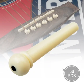 50pcs/set Plástico Violão Ponte Pinos Leve, ABS Material De Folk Guitar Acessórios de Reposição
