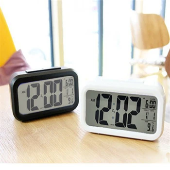 DIODO emissor de área de Trabalho de Alarme de Relógio Com Medidor de Temperatura Indoor Repetir Tabela Relógio Eletrônico Digital, Calendário de Mesa, Relógios de