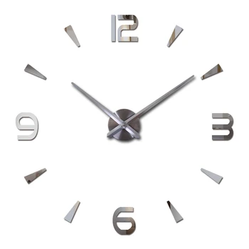 Novo relógio de parede quartz sala de estar diy relógios de design moderno relógio horloge murale o espelho Acrílico 3d adesivos
