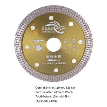 OOTDTY 1 Pc Serras de Lâmina Prensado a Quente Aglomerado da Malha Turbo Disco de Corte De Granito Mármore da Telha Cerâmica