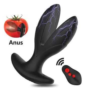Eletro Choque Plug Anal Dilatador Abertura Vibrador Vibrador Massageador de Próstata para Homens Mulheres sem Fio de Brinquedos Sexuais para Adultos De 18 Casais