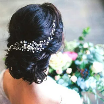 Moda Crystal Pearl Cabelo Pentes De Casamento Cabelo Nupcial Jóias De Enfeite De Cabeça Da Peça De Decoração Strass Noiva Pente De Cabelo