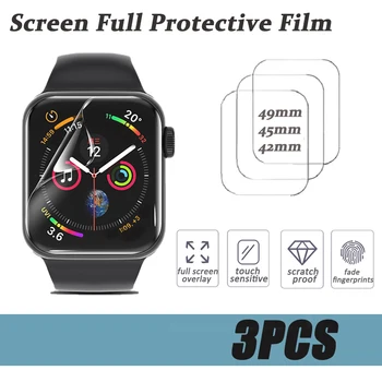Protetor de tela do Filme Para a Apple Assista 8 7 6 SE 5 4 Claras de Proteção Integral Filme que Não seja de Vidro para o iWatch Série de 49mm 45mm 42mm Filme em HD
