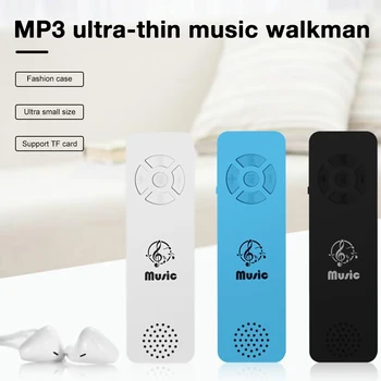 Moda MP3 Estudante de Esportes Execução de Música Walkman Ultra Fina do Cartão de Inserção de Altifalante Função de Leitor de MP3 do Apoio