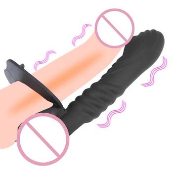 Vibrador Plug Anal Vibrador Brinquedos Sexuais Para Casais Vagina Plug Cinta Pau Pênis Dupla Penetração Anal Plug