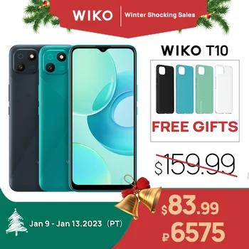 WIKO T10 Smartphone Android 2 GB de RAM, 64 GB de ROM 5000 mAh HD + exibição de 6,5 polegadas, câmara de 13 MP Telefone Móvel