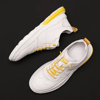 Novo Casuais Sapatos de Couro Tênis Homens Confortável Jogging Formadores de 2021 Outono Respirável Calçado Desportivo para Homem Zapatillas Hombre