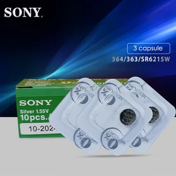 3Pc Para Sony 621 Bateria de Relógio AG1 LR621 sr621sw 364A 1,5 V LR60 de Óxido de Prata Botão de Bateria de Célula Única embalagem de grãos