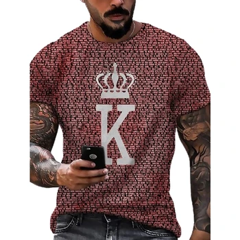 Verão de Impressão 3D de Moda de T-shirt masculina Casual, Roupa masculina de Manga Curta T-shirt Solta Letra Superior a Impressão 6xl dos Homens T-shirt