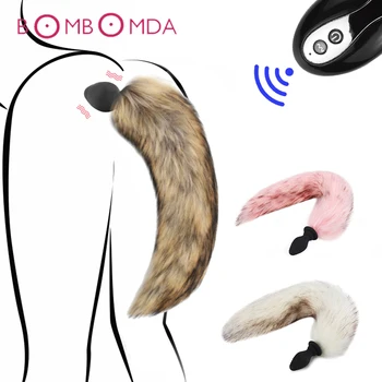 Fox Cauda Anal Vibrato Para as Mulheres Remoto sem Fio Vibrador Plug anal Vibrador Estimulador do ponto G Adulto do Sexo de Produtos Exóticos Acessórios