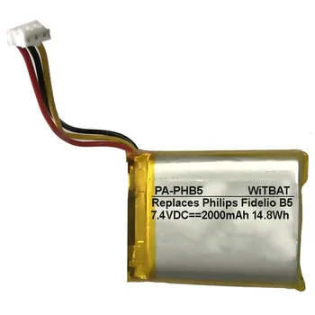 Bateria para Philips Fidelio B5 Jogador Novo de Li-Po Recarregável de Polímero de Substituição do Pacote de 7,4 V 2000mAh em 3 Linhas+Plug