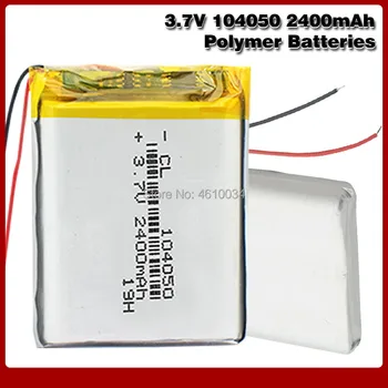 Bateria recarregável de 3,7 V 2400mAh Bateria de Li-Po 104050 Bateria de Polímero de Lítio Li-Po li ion células de Lipo Para o GPS, MP3, MP4, PDA, Câmera