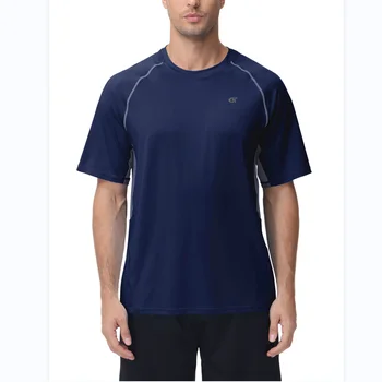 O verão dos Homens T-Shirts Nadar camiseta de Manga Curta Executando Camisa Casual Esportes UPF 50+ Rashguard trajes de Banho Piscina Caminhadas Camisas de Treino