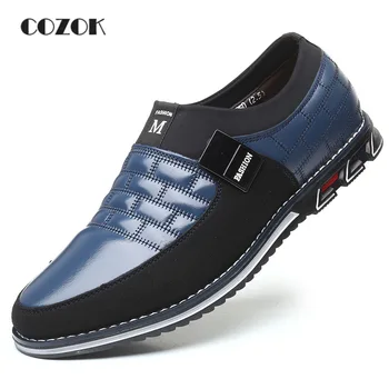 [Mantenha Quente] Homens Sapatos Mocassins para homem Marca de Calçados de Couro Homens Sapatos Casuais Slip on Preto Condução Sapatos