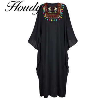 2022 Moda Eid Preto Abaya Dubai, Turquia Islâmica Muçulmana Longo Vestido De Vestidos Para Mulheres Manto Longue Femme Musulmane Vestidos Mujer